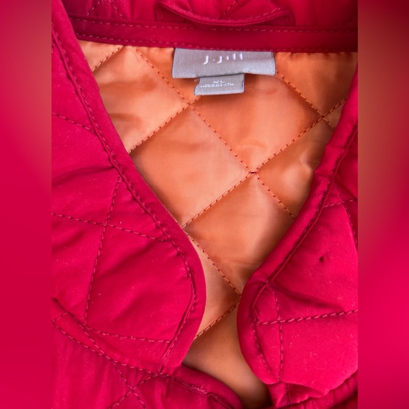 J. Jill Red Quilted Button Down Puffer Vest XL. - Picture 3 of 5